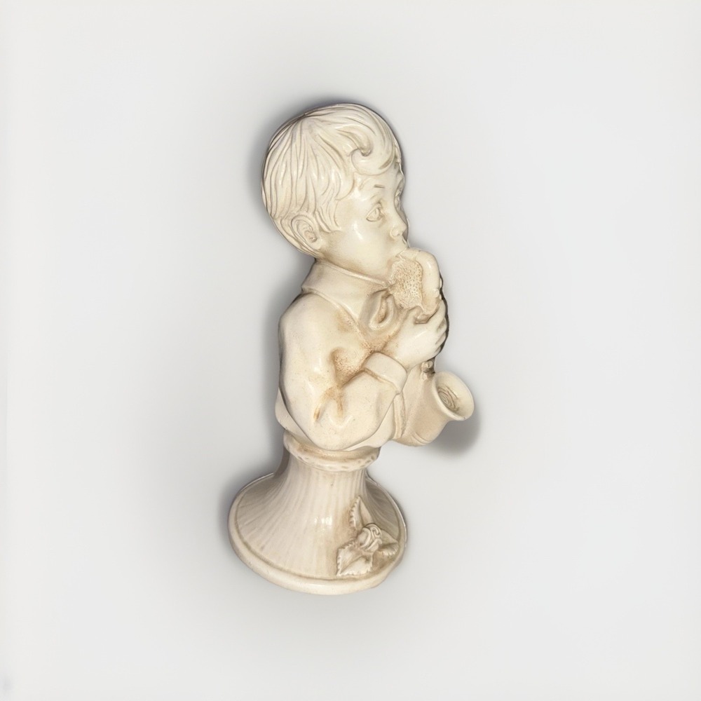 Vintage 1971 Universal Statuary Corp J Kendrick Boy Girl Chalkware Bust Set - Picture 6 of 12